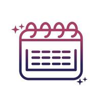 calendar reminder date social media gradient style icon vector