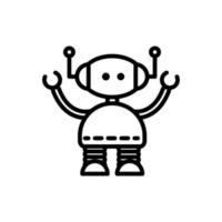 cute robot technology character artificial linear design vector