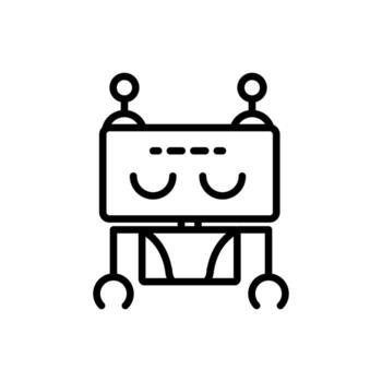 robot artificial assistant machine technology linear design vector