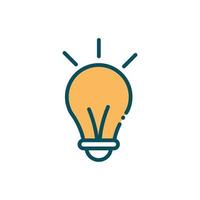 light bulb idea innovation social media line and fill vector