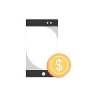 smartphone bank coin money business finance vector