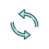 reload arrows refresh social media line and fill vector