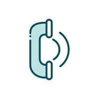 telephone center service helpline social media line and fill vector