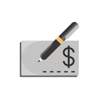 check signature pen write money business finance vector