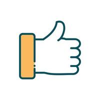 hand like approve social media line and fill vector