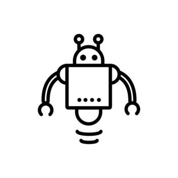 robot antennas technology character artificial machine linear design vector