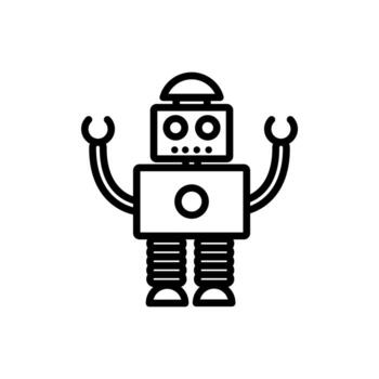 robot automation technology character artificial machine linear design vector