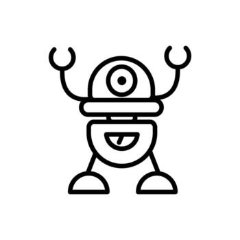 robot cybernetic technology character artificial linear design vector
