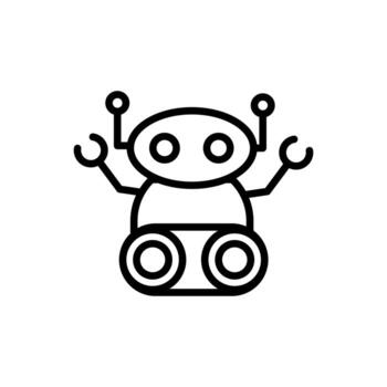 robot fiction artificial machine technology character linear design vector