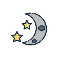 half moon and stars astronomy and space vector