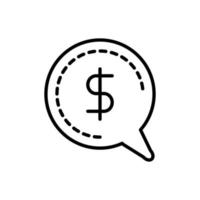 money speech bubble business cash line design vector