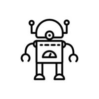 robot tecnología android carácter máquina artificial diseño lineal vector