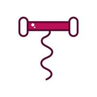 corkscrew tool wine celebration drink beverage icon line and filled vector