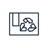 recycle cardboard box ecology environment icon linear vector