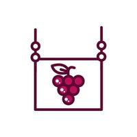 colgando vino junta uvas celebración bebida bebida icono línea y lleno vector