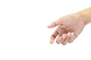 Hand body part on white background with clipping path photo