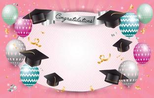 Happy Flat Graduation Photobooth Background vector