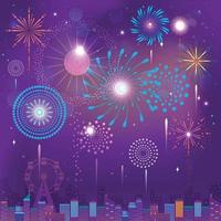 Fireworks Festival Festivities at Night vector