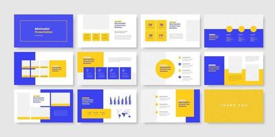 Business minimal slides presentation template vector