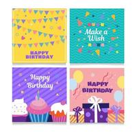 colección de tarjetas de feliz cumpleaños vector