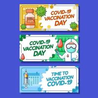 colección de pancartas del día de la vacuna covid 19 vector