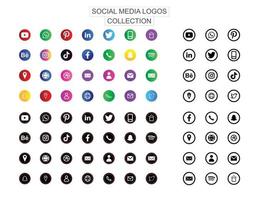 logotipos e íconos de redes sociales vector