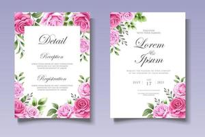 Romantic Botanical Wedding Card Set vector