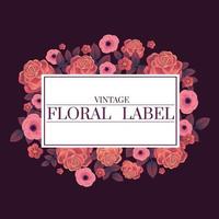 vintage florals labels design vector