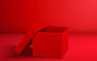 red paper box in the red room vector