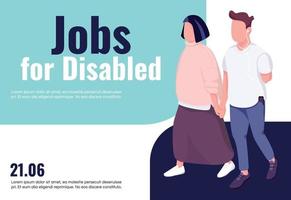 Jobs for disabled banner flat vector template