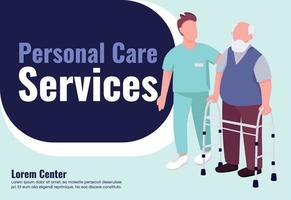 Personal care service banner flat vector template