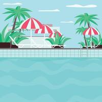 Resort flat color vector illustration