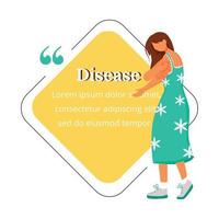 Disease flat color vector character quote