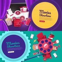 Movie cinema design element vector