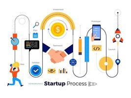 Startup Process Illustratiobs vector