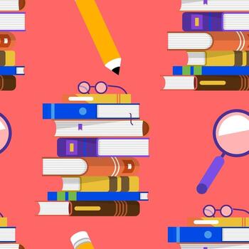 Seamless  background pattern flat design concept books. Vector illustrate.