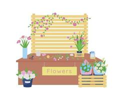 floristería taller 2d vector web banner, cartel