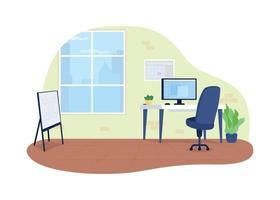 Office space 2D vector web banner, poster