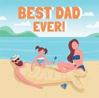 Kids and adults beach activities social media post mockup vector