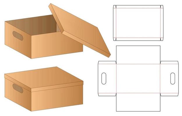 Box packaging die cut template design. 3d mock-up