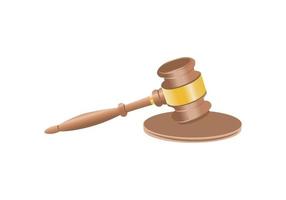 Realistic justice hammer gavel design illustration vector