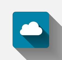 cloud icon flat white on sky background.vector illustration vector