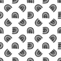 Rainbow black and white pattern. Black rainbow pattern. Hand-drawn vector illustration in a minimalistic Scandinavian style