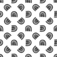 Rainbow black and white pattern. Black rainbow pattern. Hand-drawn vector illustration in a minimalistic Scandinavian style