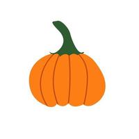 Pumpkin vector stock flat illustration. Pumpkin for Halloween and thanksgiving day design. Organic autumn vegetables