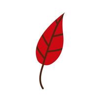 Red leaf isolated on a white background. Fallen leaf. Birch leaf. Vector illustration in a flat cartoon style. autumn