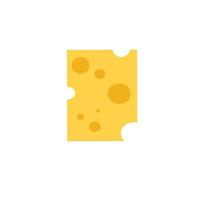 A piece of cheese with holes in it. Vector illustration