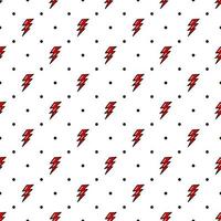 Lightning seamless pattern. Red Lightning in the old school style. Vector illustration