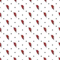 Lightning seamless pattern. Red Lightning in the old school style. Vector illustration