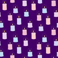 Scented burning candles seamless pattern.Design for printing, textiles, wrappers. Spa and aromatherapy Vector illustration